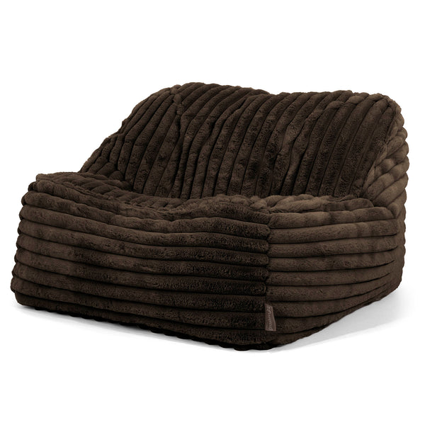 Le Pouf Doudou - Velours Côtelé Ultra Pelucheux Marron Meuse 01