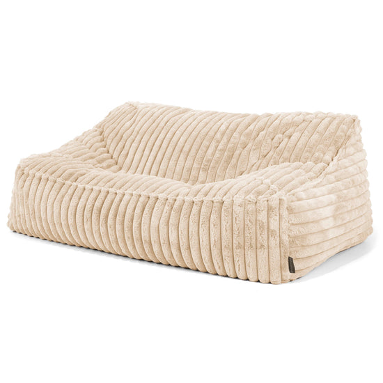 Le Canapé Pouf Doudou - Velours Côtelé Ultra Pelucheux Crème 01