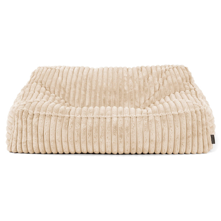 Le Canapé Pouf Doudou - Velours Côtelé Ultra Pelucheux Crème 02
