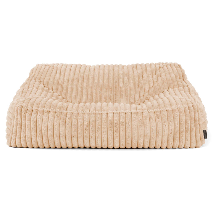 Le Canapé Pouf Doudou - Velours Côtelé Ultra Pelucheux Pêche 02