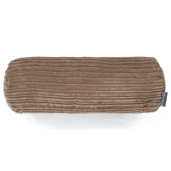 Housse de Traversin 20 x 55cm - Côtelé Moka