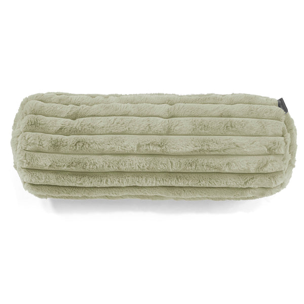 Housse de Traversin 20 x 55cm - Velours Côtelé Ultra Pelucheux Vert Sauge 01