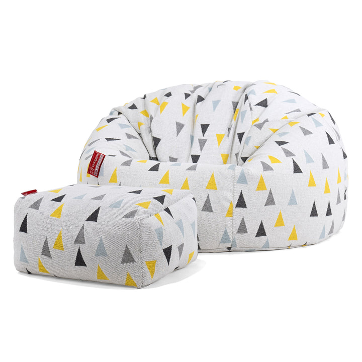 Pouf Poire Classique - Tricoté Triangle Géométrique 02