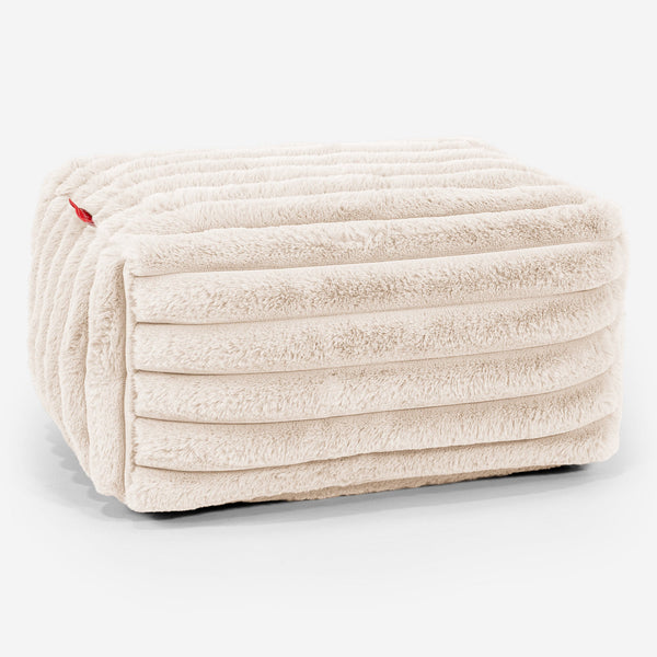 Petit Repose Pied Housse de Remplacement - Velours Côtelé Ultra Pelucheux 01