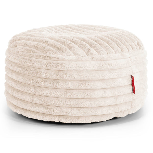 Pouf Design Rond Housse de Remplacement - Velours Côtelé Ultra Pelucheux 01