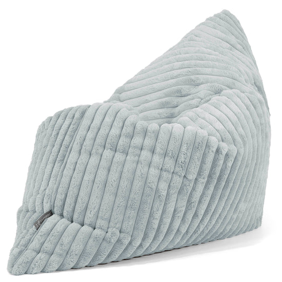Pouf Géant XXL - Velours Côtelé Ultra Pelucheux Bleu Dragé 02