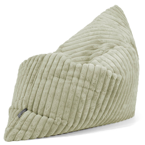Pouf Géant XXL - Velours Côtelé Ultra Pelucheux Vert Sauge 02