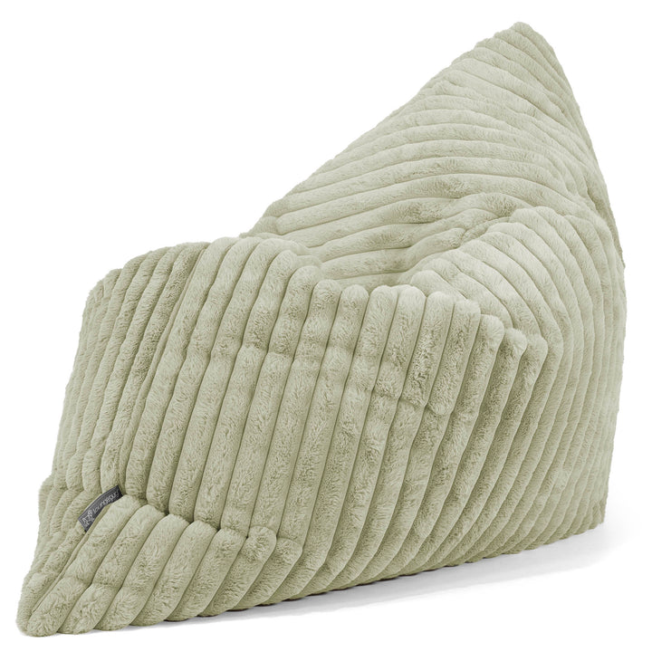 Pouf Géant XXL - Velours Côtelé Ultra Pelucheux Vert Sauge 02