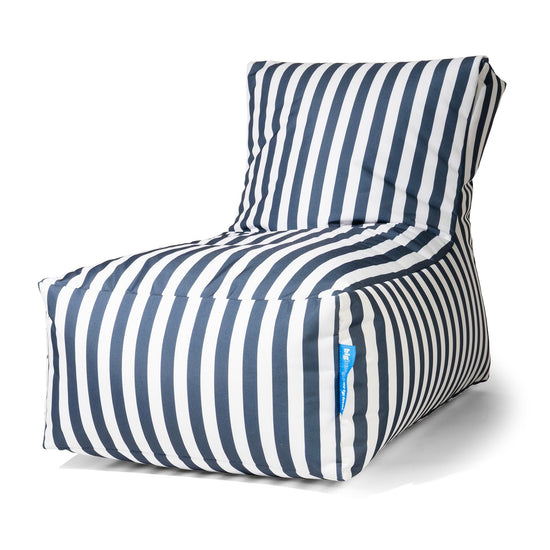 Pouf Bain de Soleil Extérieur - Rayures Bleu Marine 01
