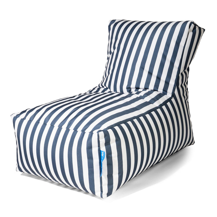 Pouf Bain de Soleil Extérieur - Rayures Bleu Marine 02
