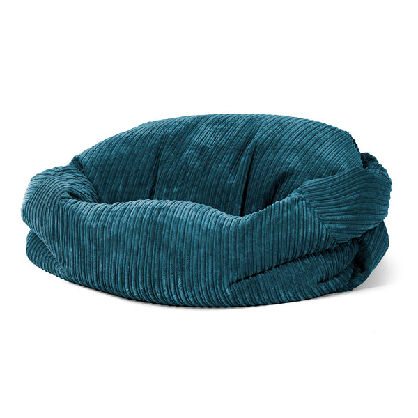 Pouf Canapé Sabine - Côtelé Bleu Canard 01