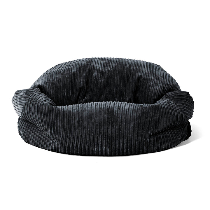 Pouf Canapé Sabine - Côtelé Noir 02