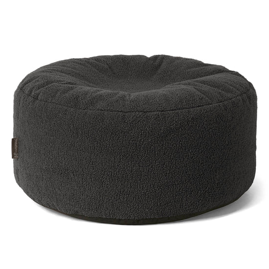 Pouf Design Rond - Bouclé Anthracite 01