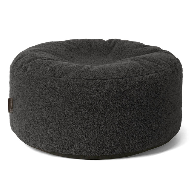 Pouf Design Rond - Bouclé Anthracite 01