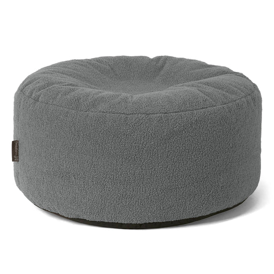 Pouf Design Rond - Bouclé Gris 01
