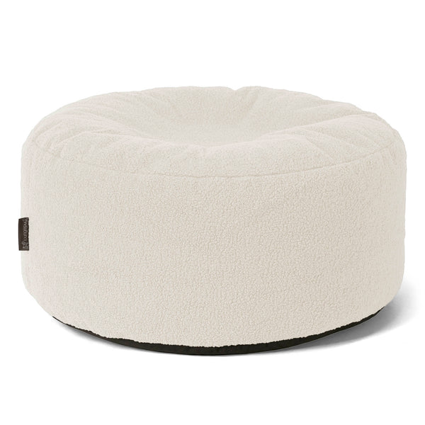 Pouf Design Rond - Bouclé Ivoire 01