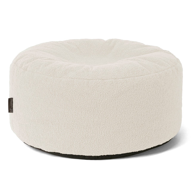 Pouf Design Rond - Bouclé Ivoire 01