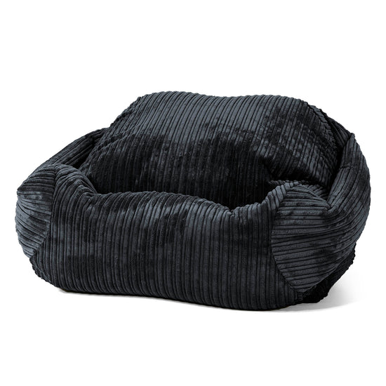 Pouf Fauteuil Sabine - Côtelé Noir 01