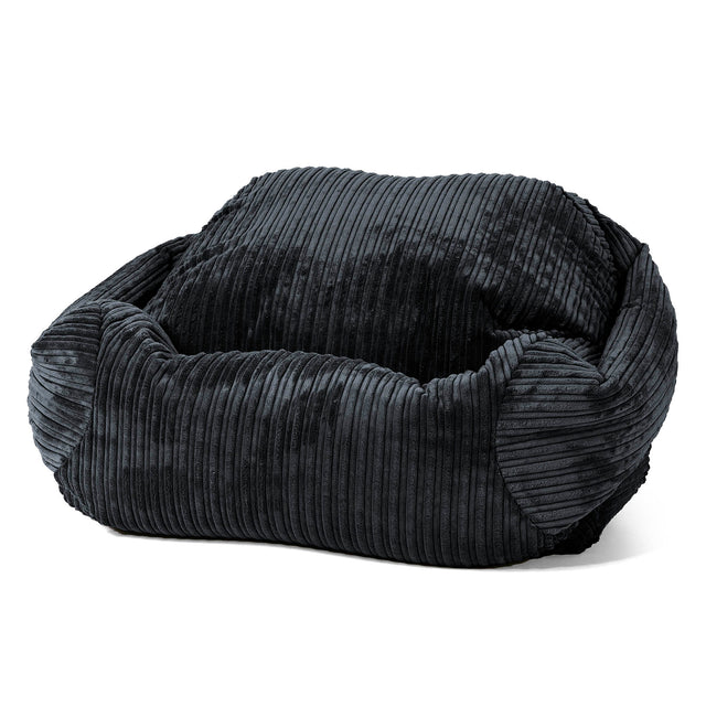 Pouf Fauteuil Sabine - Côtelé Noir 01