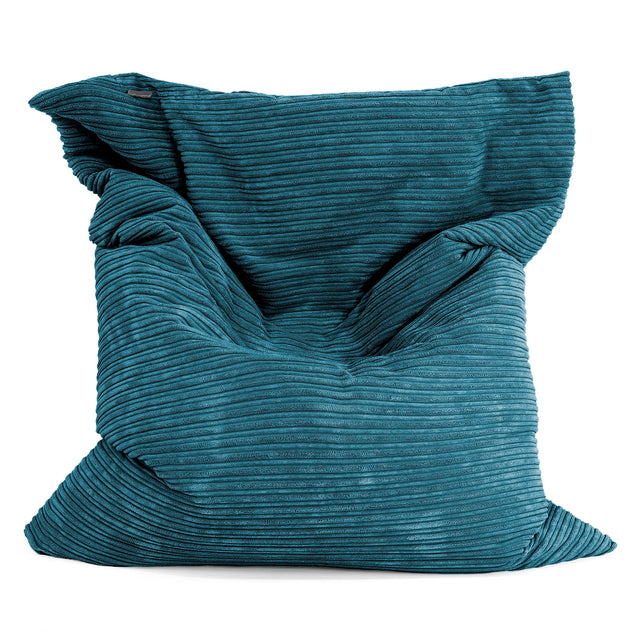 Pouf Géant XXL - Côtelé Bleu Canard 01