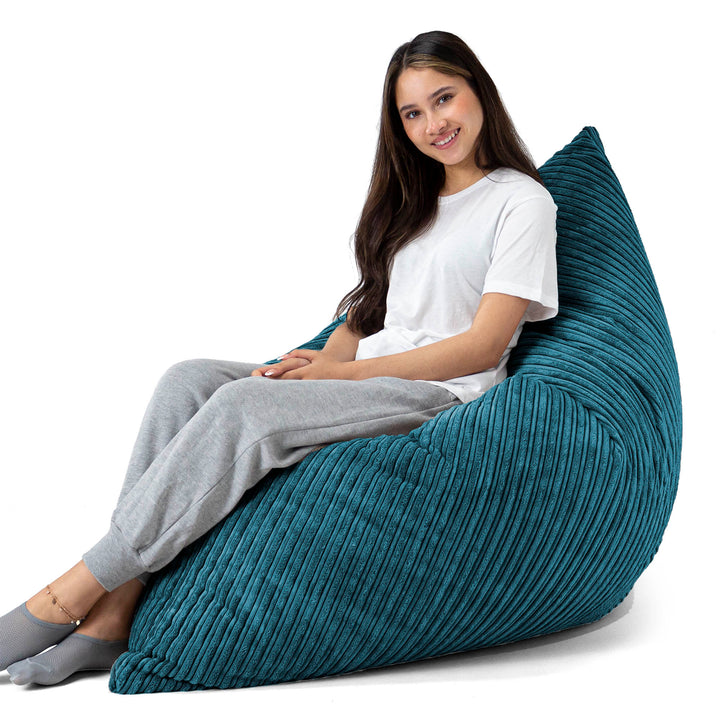 Pouf Géant XXL - Côtelé Bleu Canard 03