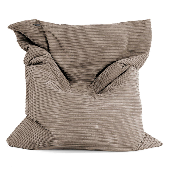 Pouf Géant XXL - Côtelé Grège 01