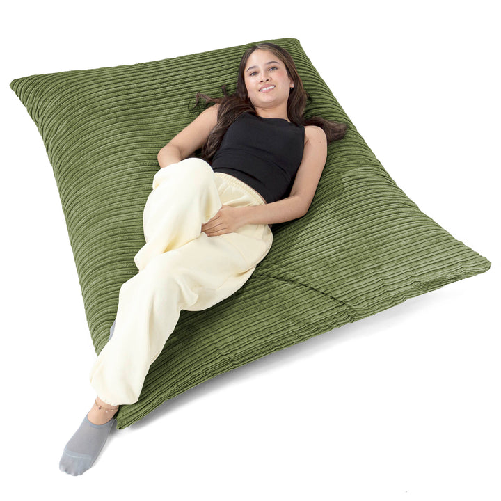 Pouf Géant XXL - Côtelé Vert Forêt 02