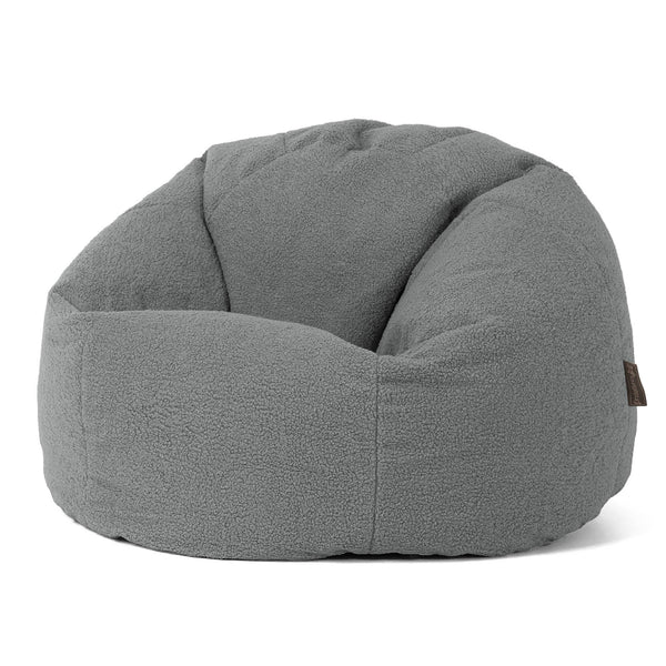 Pouf Poire Classique - Bouclé Gris 01