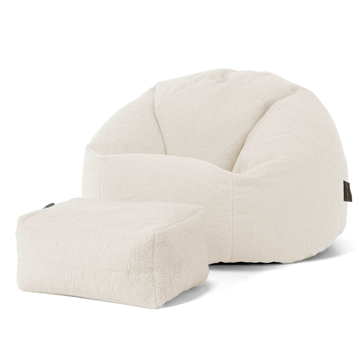 Pouf Poire Classique - Bouclé Ivoire 02