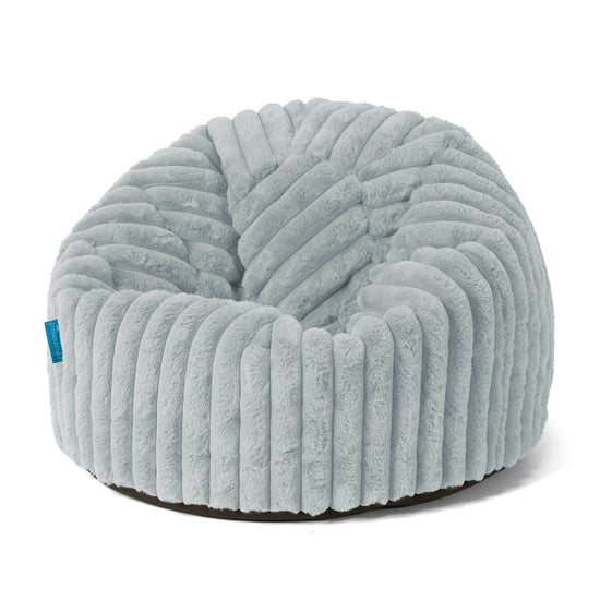 Pouf Poire Classique Enfant 1-5 ans - Velours Côtelé Ultra Pelucheux Bleu Dragé 01