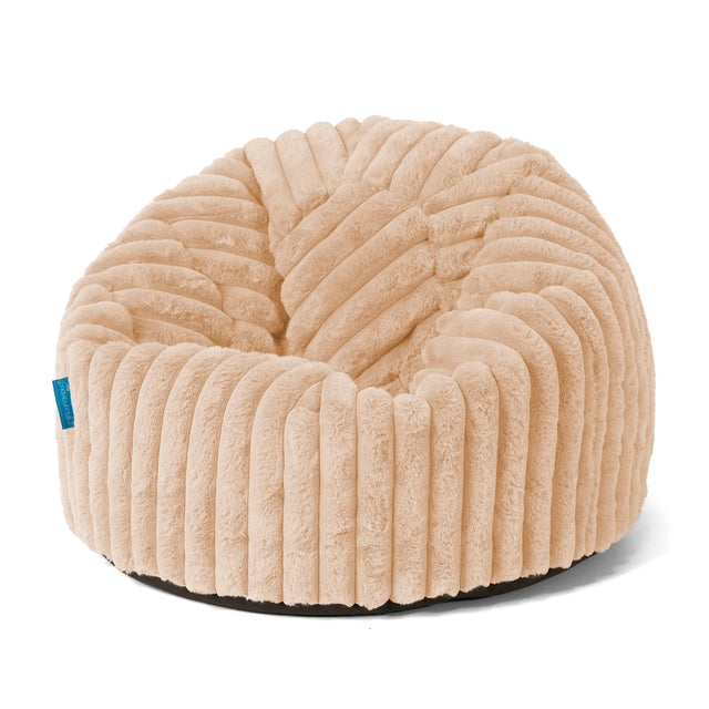 Pouf Poire Classique Enfant 1-5 ans - Velours Côtelé Ultra Pelucheux Pêche 01