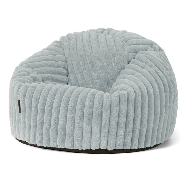 Pouf Poire Classique - Velours Côtelé Ultra Pelucheux Bleu Dragé 01