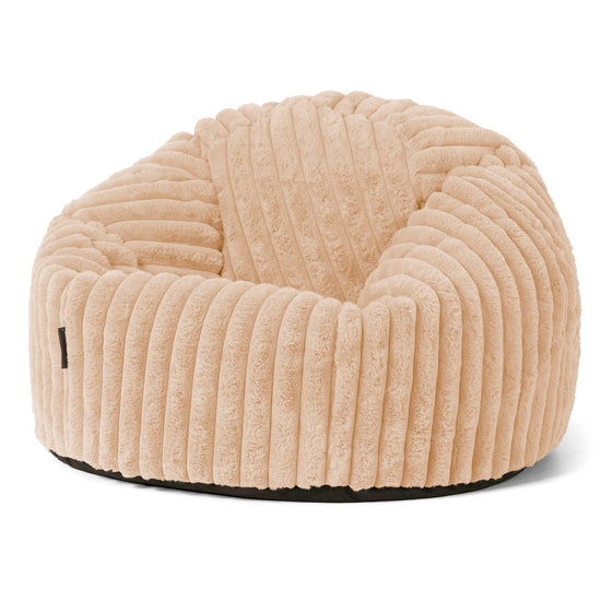 Pouf Poire Classique - Velours Côtelé Ultra Pelucheux Pêche 01