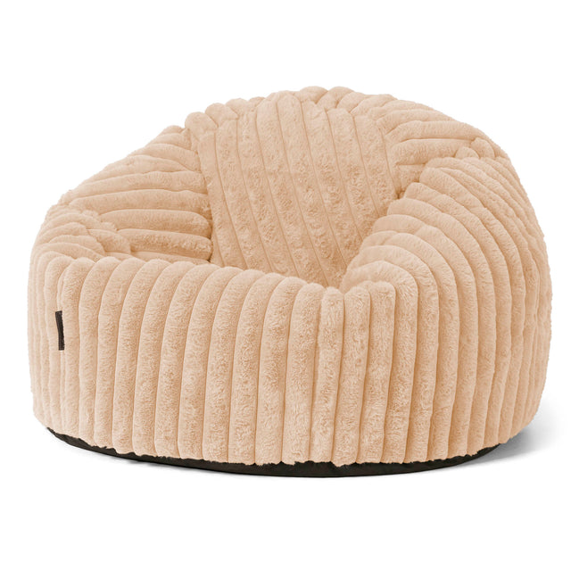 Pouf Poire Classique - Velours Côtelé Ultra Pelucheux Pêche 01