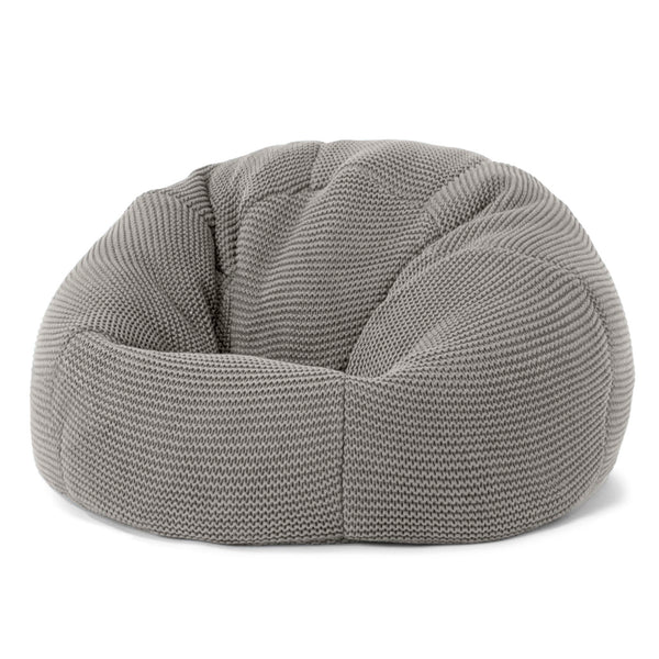 LOUNGE PUG - ELLOS Tricoté - Pouf Enfant - Pouf Poire Classique Enfant - Gris