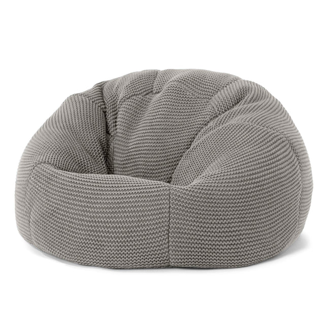 LOUNGE PUG - ELLOS Tricoté - Pouf Enfant - Pouf Poire Classique Enfant - Gris