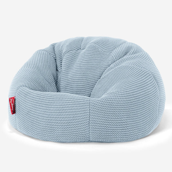 LOUNGE PUG - ELLOS Tricoté - Pouf Enfant - Pouf Poire Classique Enfant - Bleu Brumeux