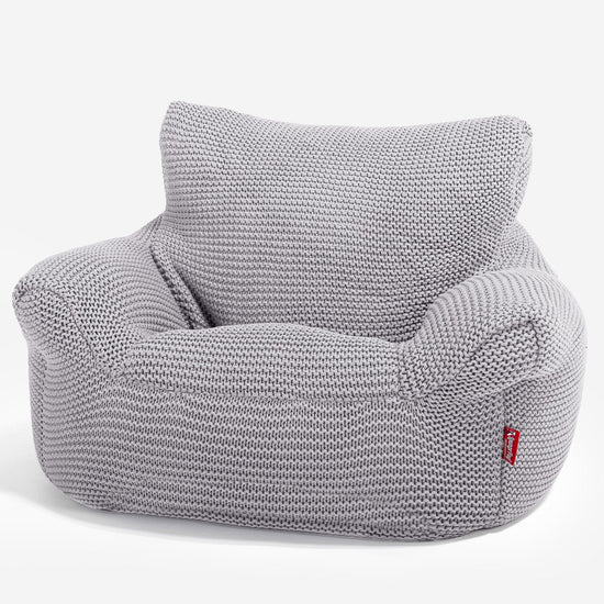 LOUNGE PUG -  Ellos Tricoté - Fauteuil Enfant, Pouf Enfant - Gris clair