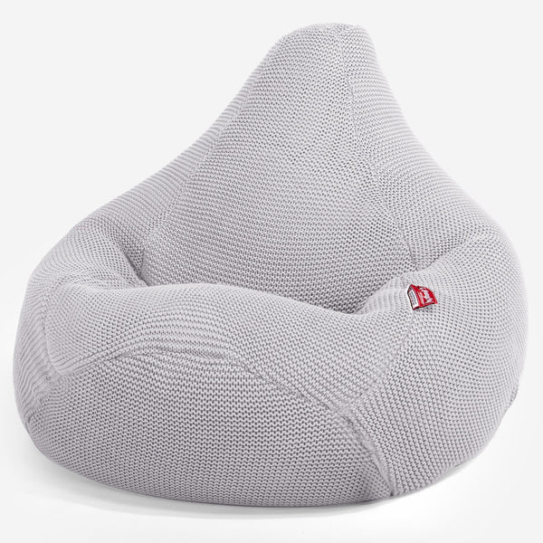 LOUNGE PUG - Pouf Poire Gamer - Poire - Ellos Tricoté Gris clair