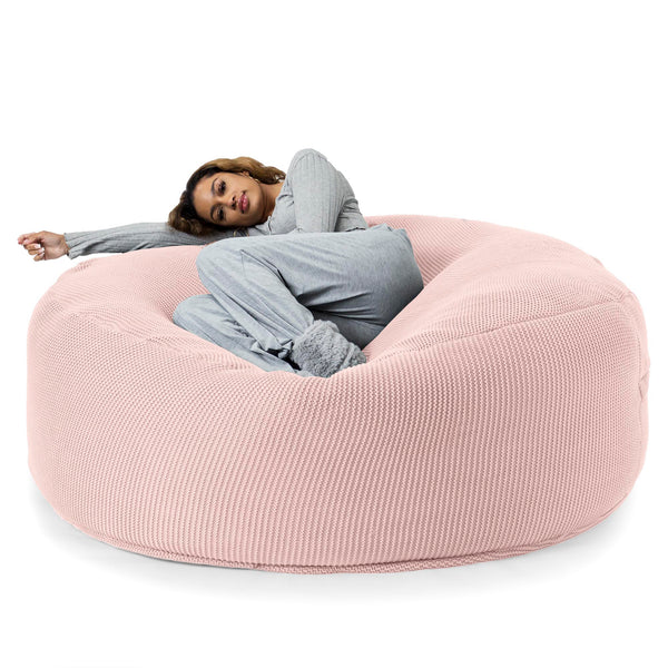 LOUNGE PUG -  Ellos Tricoté - Canapé Pouf Géant 'Grande Mammouth' - Pouf Canapé - Gros Pouf - Bébé rose