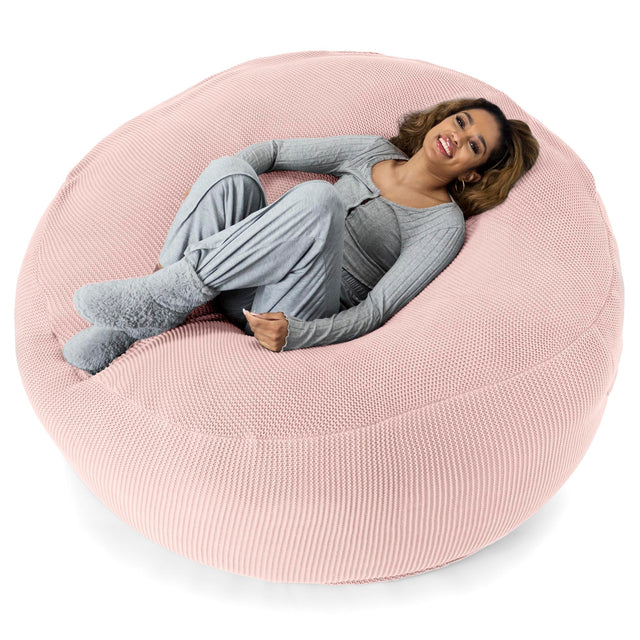 LOUNGE PUG -  Ellos Tricoté - Canapé Pouf Géant 'Grande Mammouth' - Pouf Canapé - Gros Pouf - Bébé rose