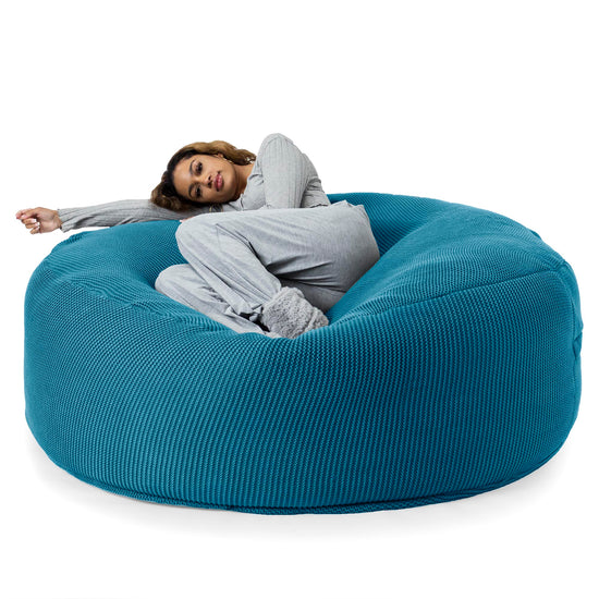 LOUNGE PUG -  Ellos Tricoté - Canapé Pouf Géant 'Grande Mammouth' - Pouf Canapé - Gros Pouf - Mer égée