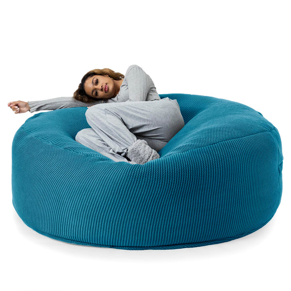 LOUNGE PUG -  Ellos Tricoté - Canapé Pouf Géant 'Grande Mammouth' - Pouf Canapé - Gros Pouf - Mer égée