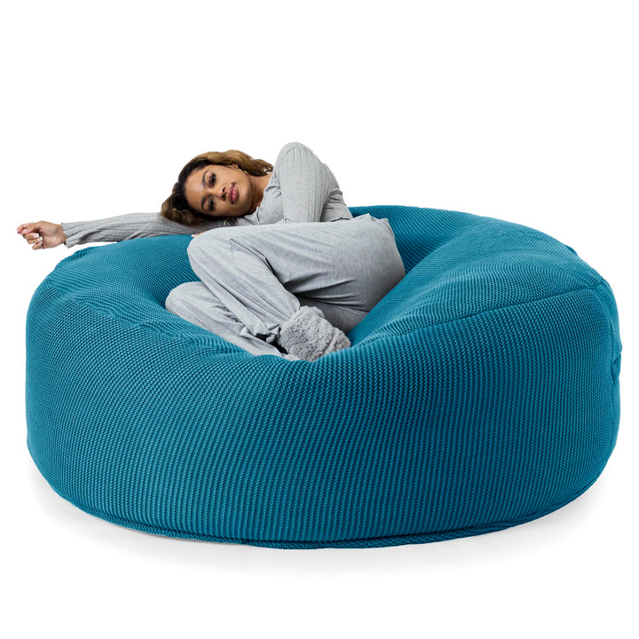 LOUNGE PUG -  Ellos Tricoté - Canapé Pouf Géant 'Grande Mammouth' - Pouf Canapé - Gros Pouf - Mer égée