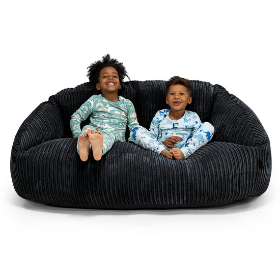 Canapé Géant Bubble pour Enfants 2-14 ans - Côtelé Noir 01