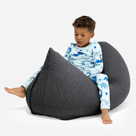 Grand Pouf pour Enfants 2-6 ans - Coton Élastique Anthracite 02