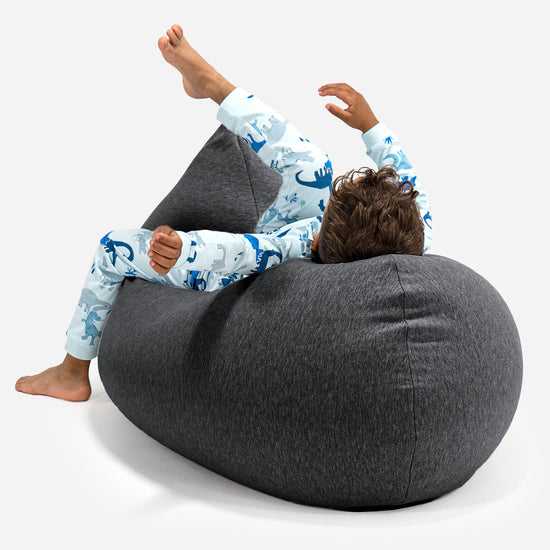 Grand Pouf pour Enfants 2-6 ans - Coton Élastique Anthracite 04