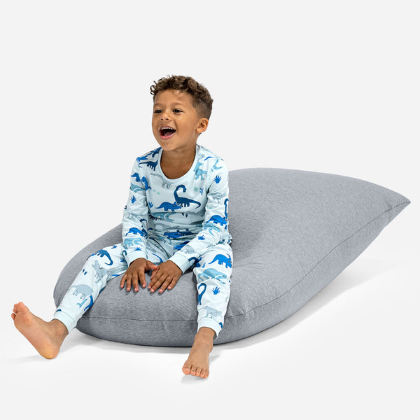 Grand Pouf pour Enfants 2-6 ans - Coton Élastique Gris clair 01