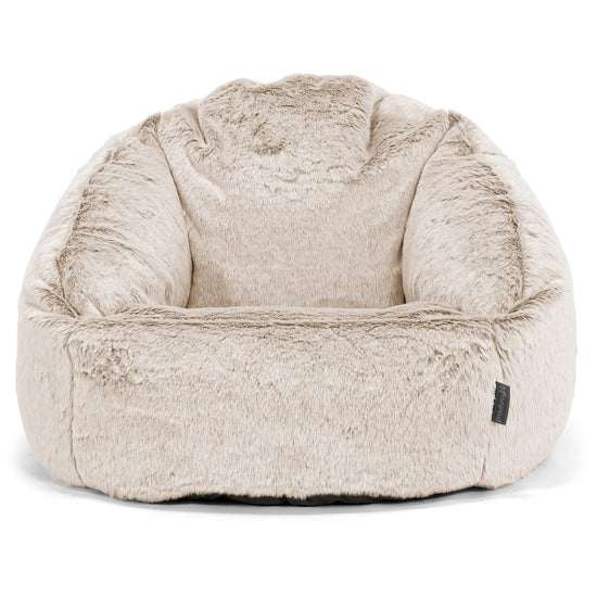Pouf Chaise Bubble - Fausse Fourrure Lapin Brun Doré 01