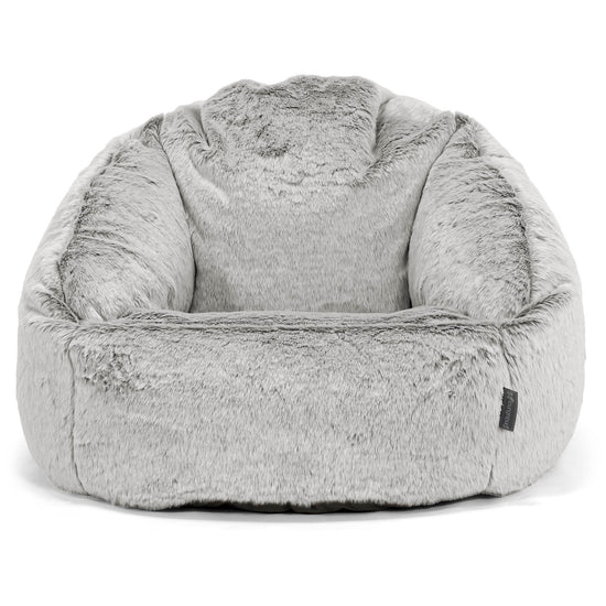 Pouf Chaise Bubble - Fausse Fourrure Lapin Gris clair 01